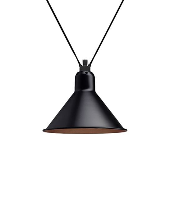 Dcw Editions Les Acrobates De Gras Pendant 323 Conical Shade Large Black With Copper Interior Designer Pendant Lighting