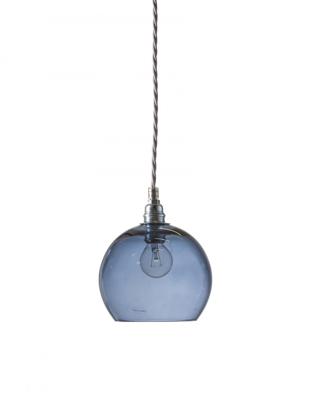 Ebb Flow Rowan Pendant Small Deep Blue Silver Fittings Designer Pendant Lighting