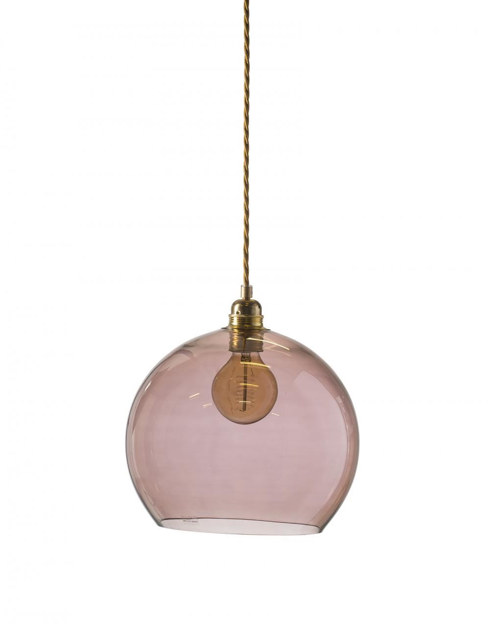 Ebb Flow Rowan Pendant Large Obsidian Gold Fittings Pink Designer Pendant Lighting