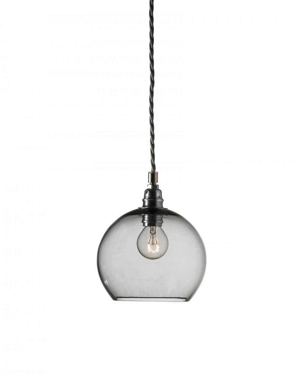 Ebb Flow Rowan Pendant Small Smoke Grey Silver Fittings Designer Pendant Lighting