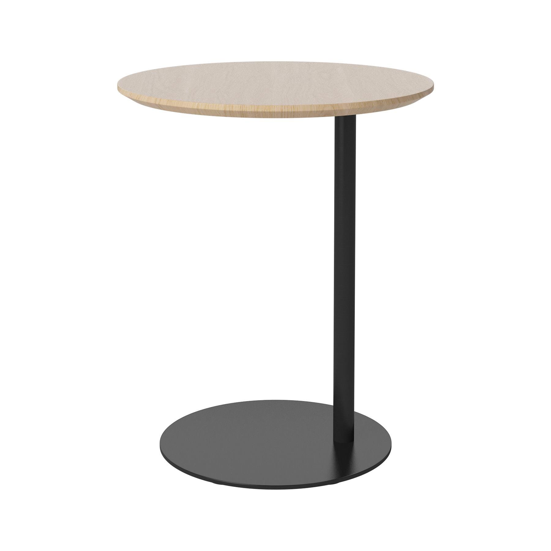 Bolia Pillar Side Table White Oiled Oak Black Lacquered Steel Light Wood Designer Furniture From Holloways Of Ludlow
