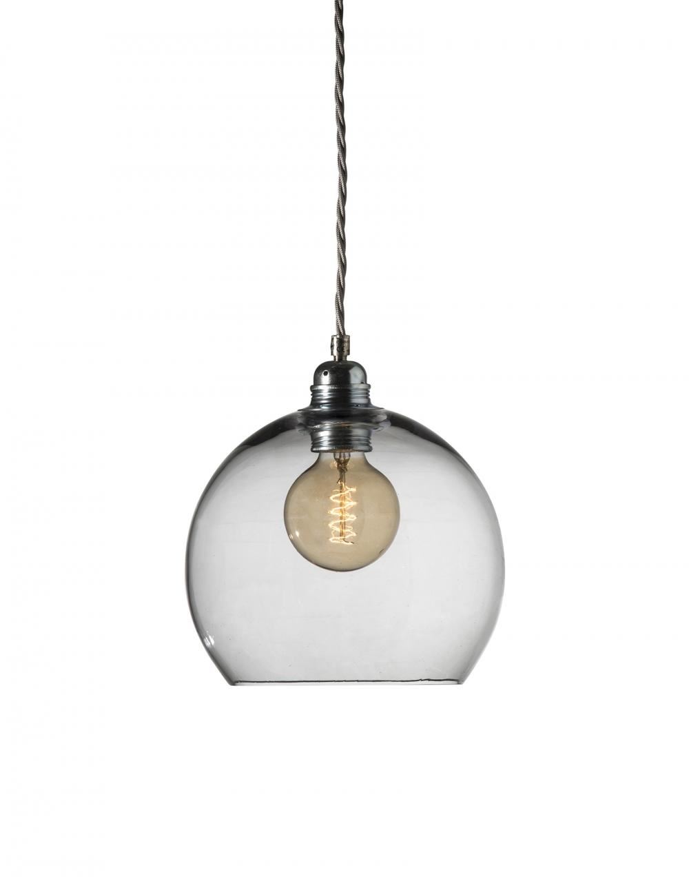 Ebb Flow Rowan Pendant Medium Smoke Grey Silver Fittings Designer Pendant Lighting