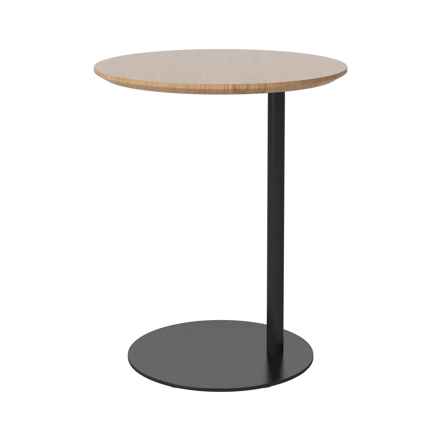Bolia Pillar Side Table Oiled Oak Black Lacquered Steel Light Wood Designer Furniture From Holloways Of Ludlow