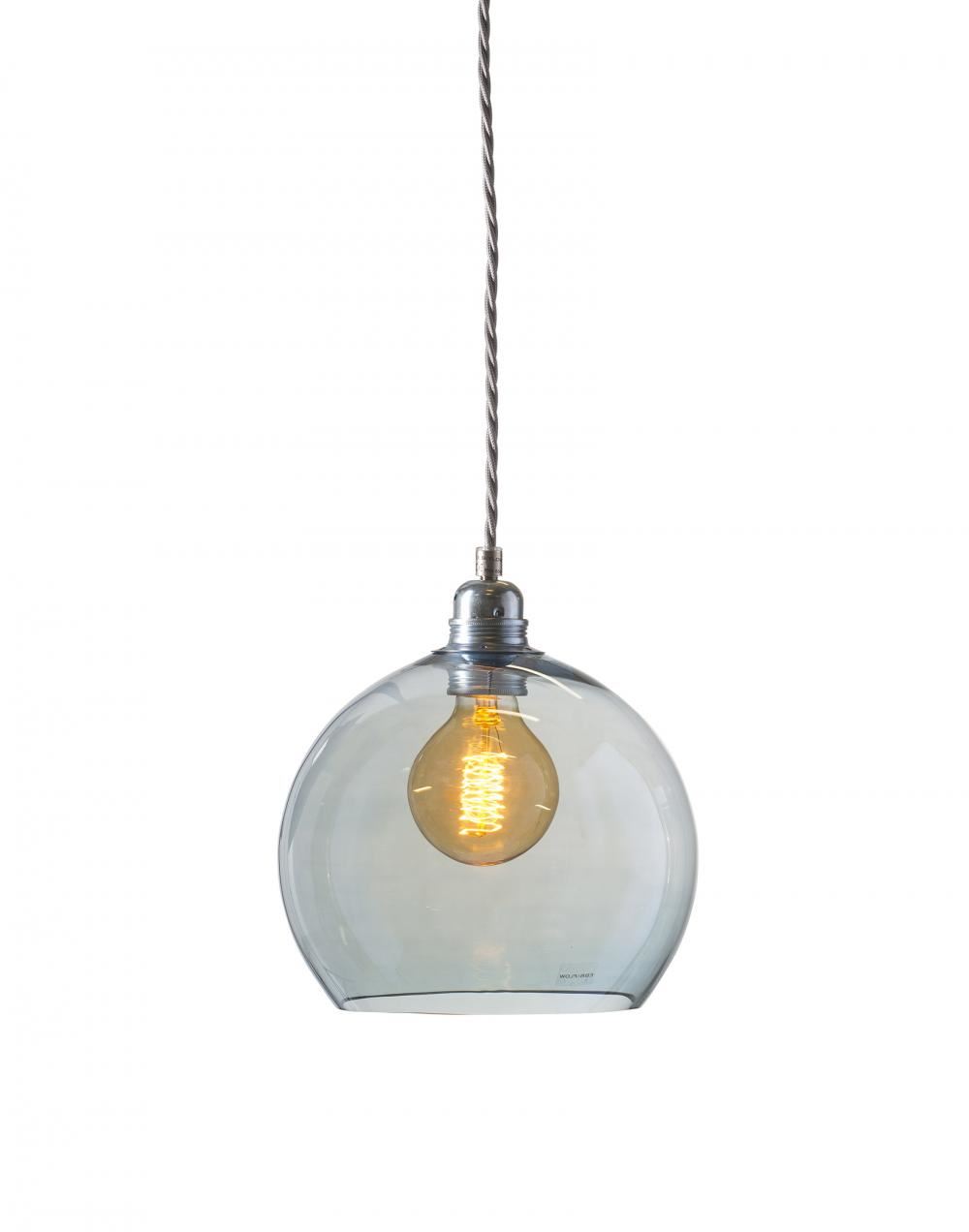 Ebb Flow Rowan Pendant Medium Topaz Blue Silver Fittings Designer Pendant Lighting
