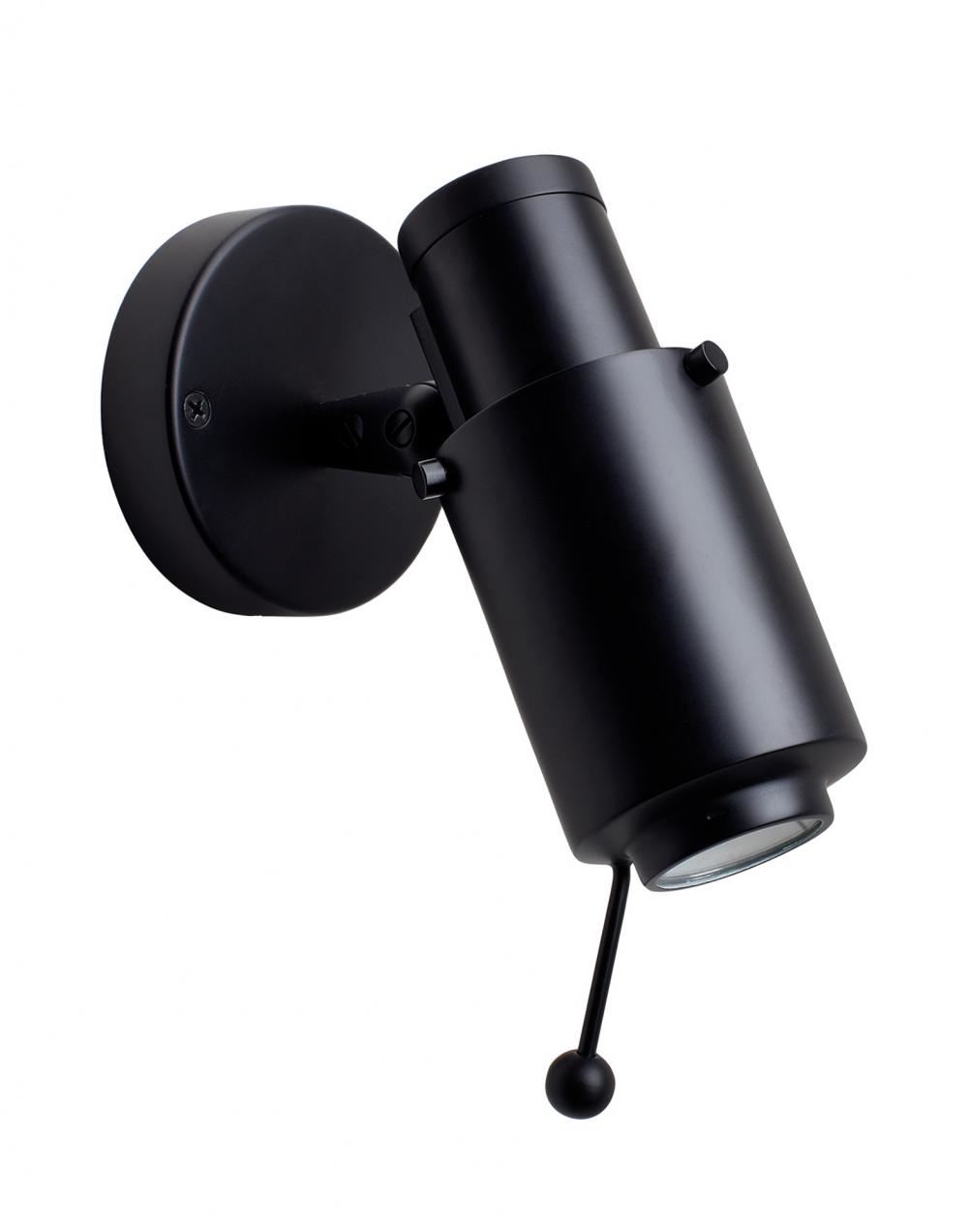 Dcw Editions Biny Spot Light Matt Black Body Black Bulb Holder No Switch Wall Lighting