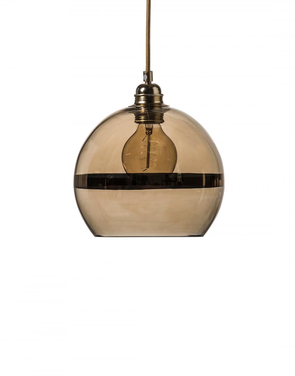 Ebb Flow Rowan Pendant With Stripe Medium Gold Stripe Golden Smoke Round Gold Wire Brassgold Designer Pendant Lighting