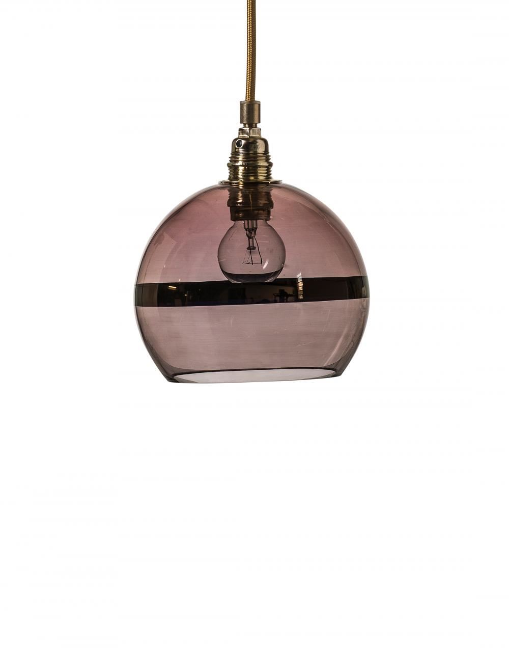 Ebb Flow Rowan Pendant With Stripe Small Copper Stripe Obsidian Round Gold Wire Pink Designer Pendant Lighting