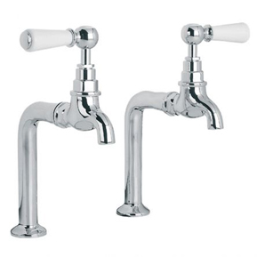 Lefroy Brooks Bibcock Kitchen Taps With Ceramic Lever Handles And Pillars