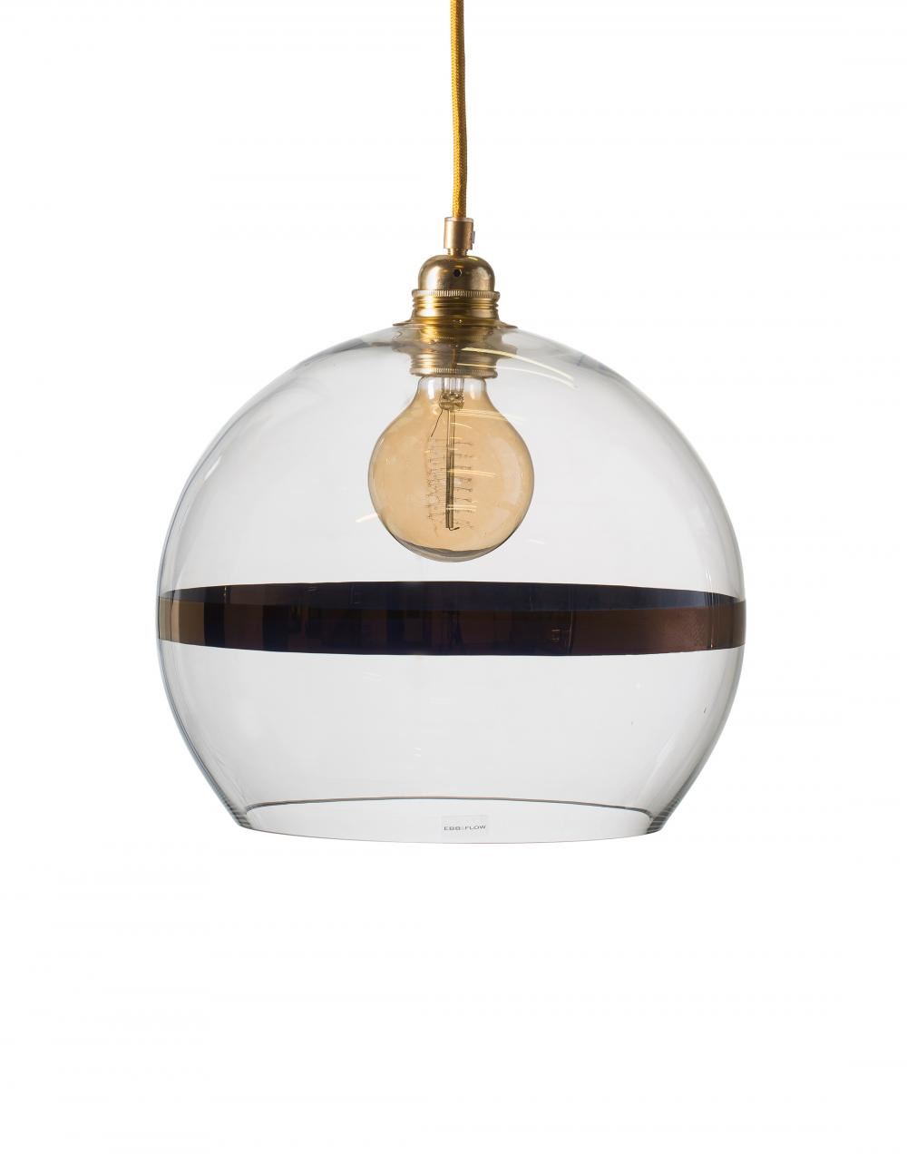 Ebb Flow Rowan Pendant With Stripe Large Copper Stripe Clear Round Gold Wire Designer Pendant Lighting