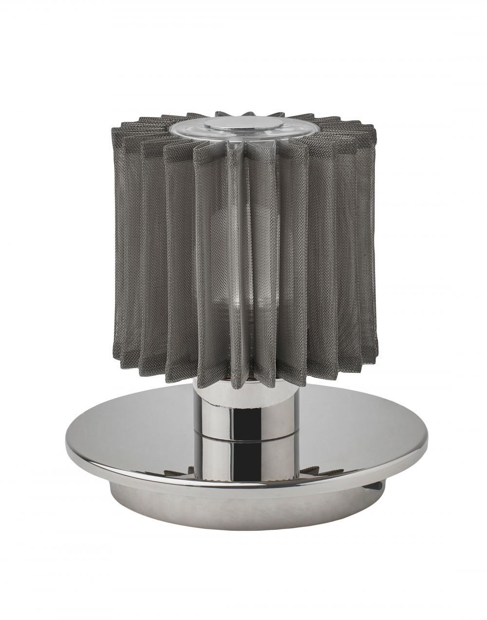In The Sun Portable Table Light Silver Base Silver Charger