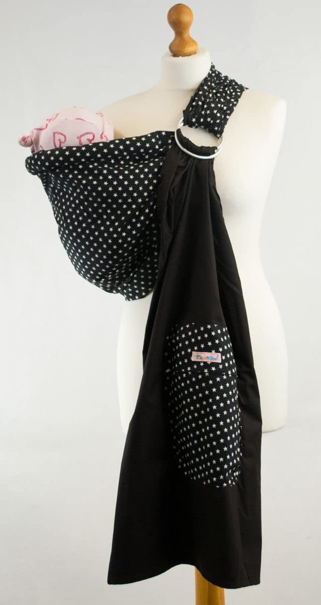 Palm and Pond Ring Sling - Navy with small white stars