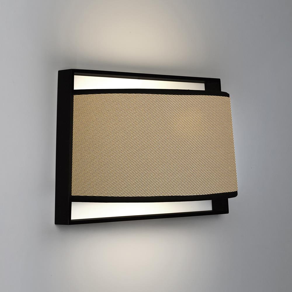Macao Wall Lamp Beige Fabric And Black Net