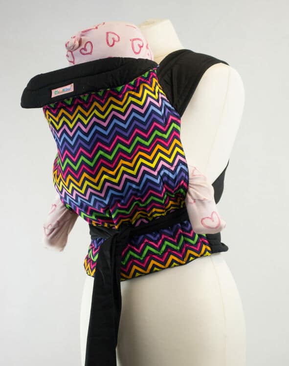 Palm and Pond Mei Tai baby carrier - Bright Zigzag