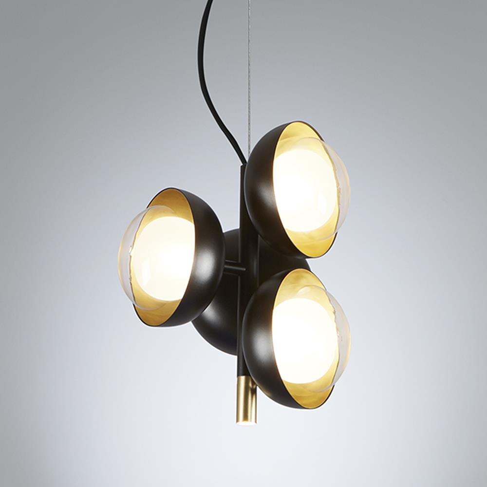 Muse Chandelier Small Sand Black Brushed Brass