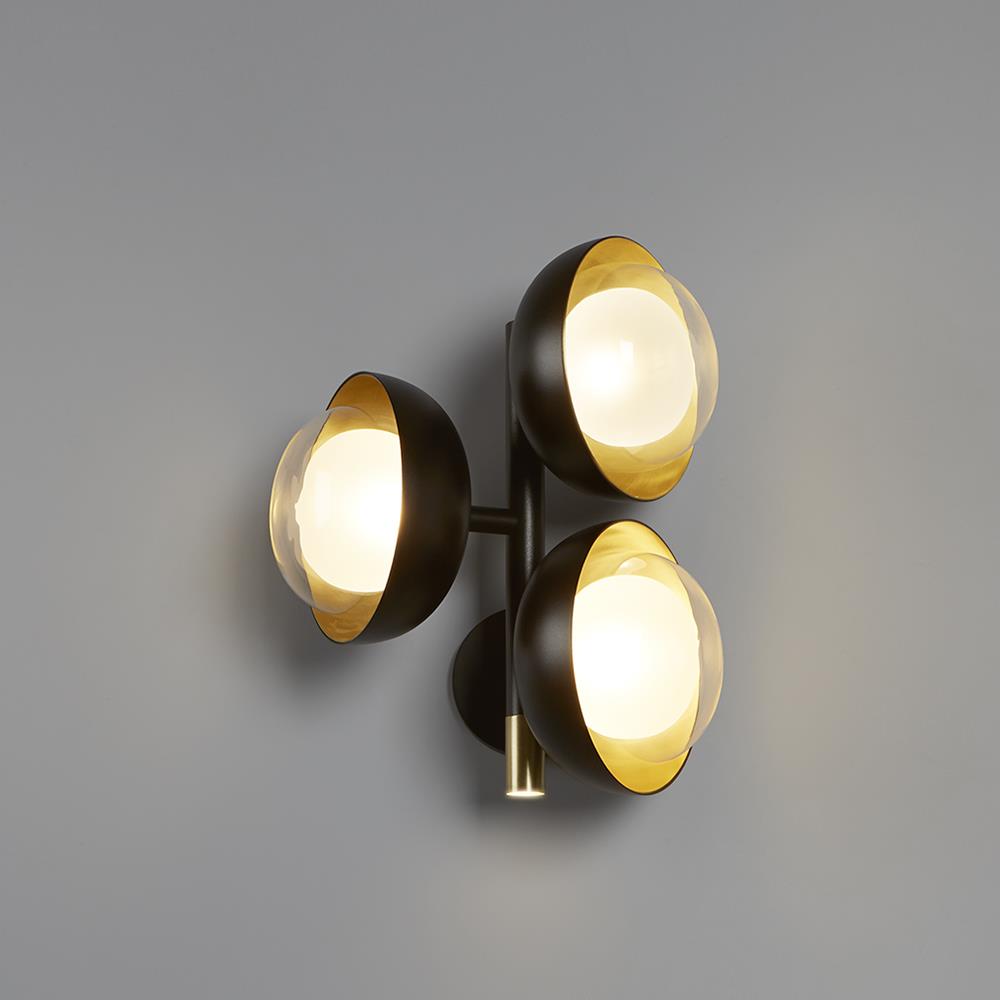 Muse Triple Wall Lamp Sand Black Copper