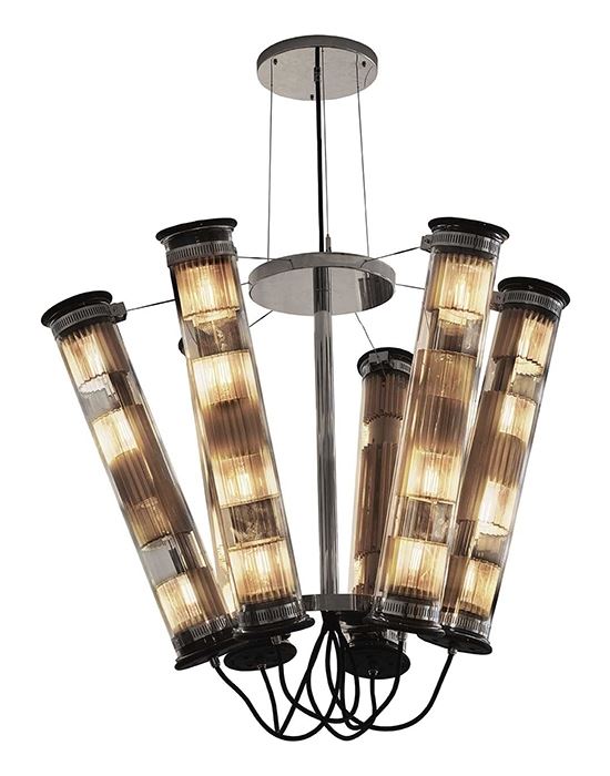 In The Tube Solar Chandelier 6 700 Chandelier Gold Silver