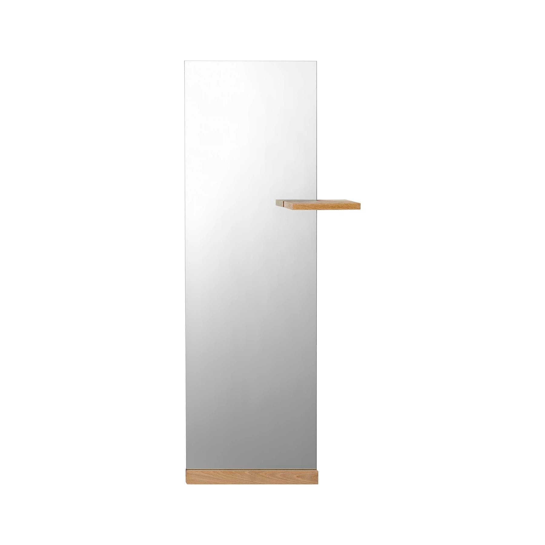 Bolia Shift Floor Mirror White Oiled Oak With Shelf Solid Oak Light Wood