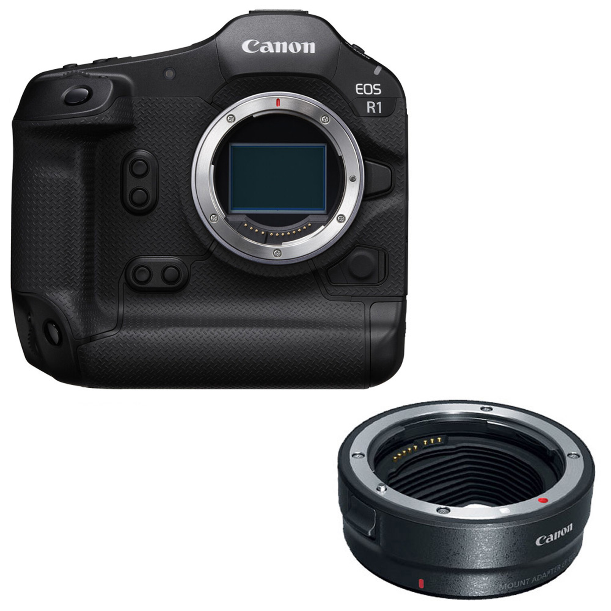 Canon EOS R1 Mirrorless Camera Body with EF-EOS R mount adapter