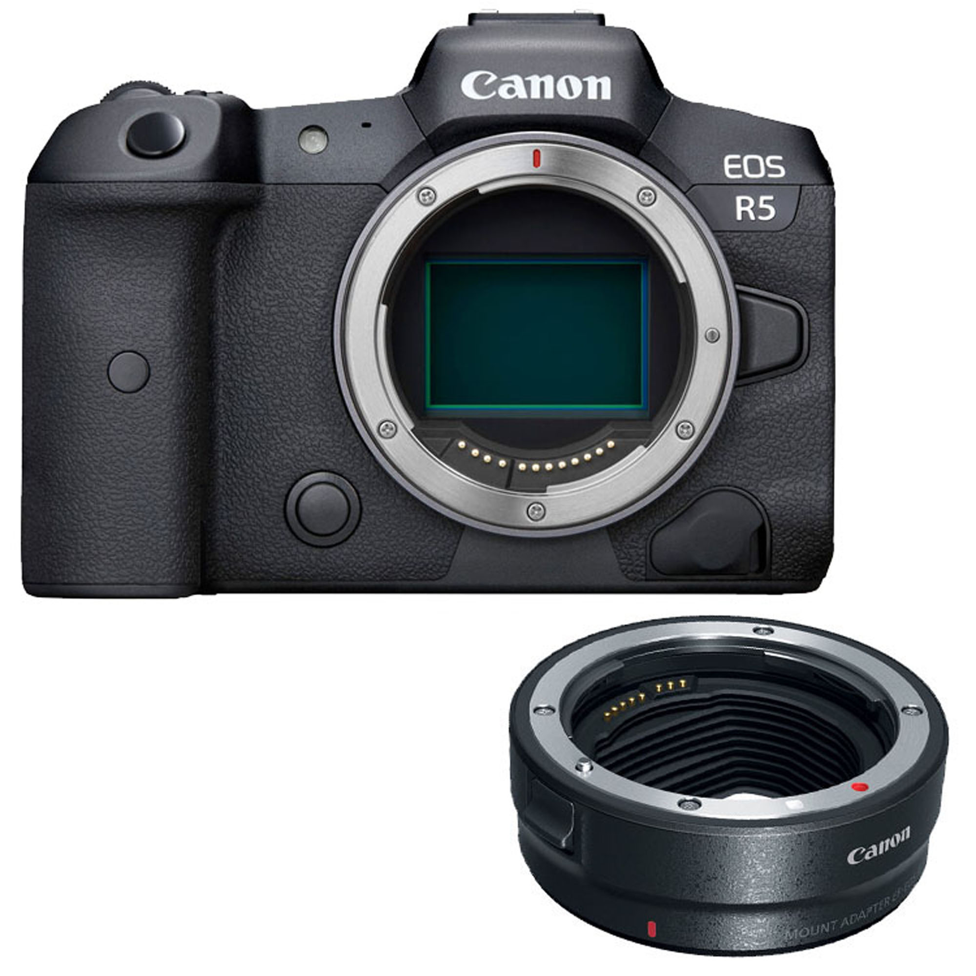 Canon EOS R5 Mirrorless Camera Body with EF-EOS R mount adapter