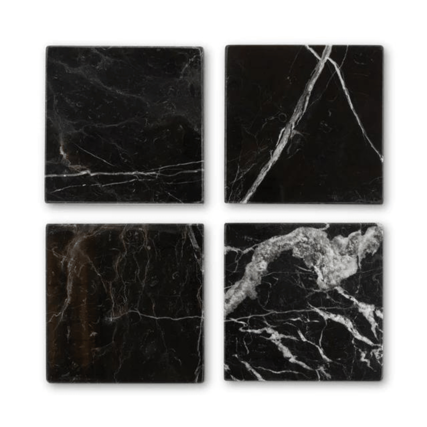 Marble Square Coasters Set Of 4 Black