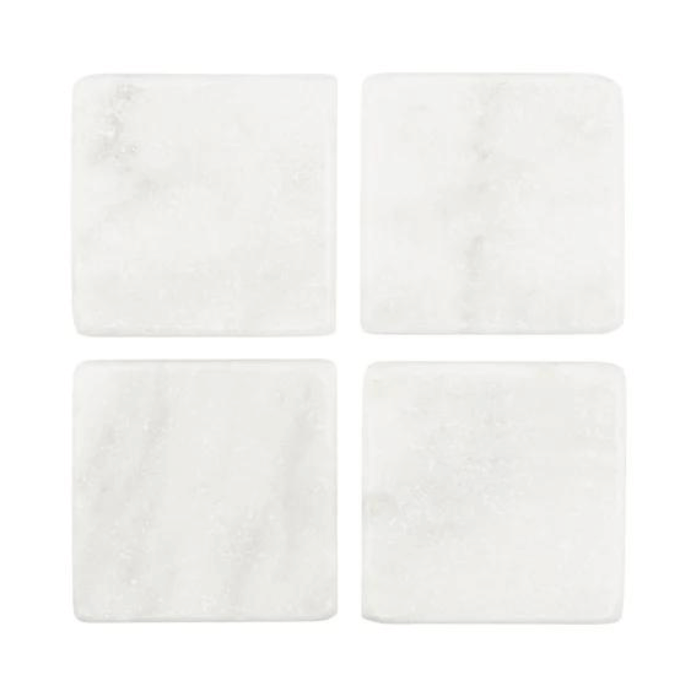Stoned Amsterdam Marble Square Coasters Set Of 4 White