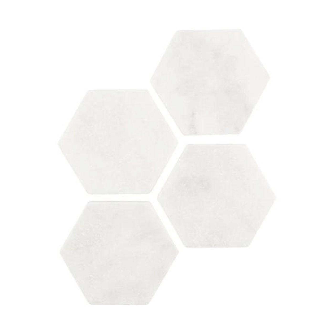 Marble Hexagon Coasters Set Of 4 White