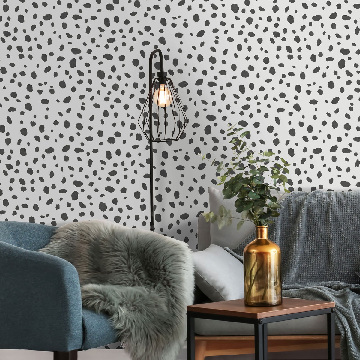 Holden Decor Dalmatian Black & White Wallpaper - 10.05m x 53cm
