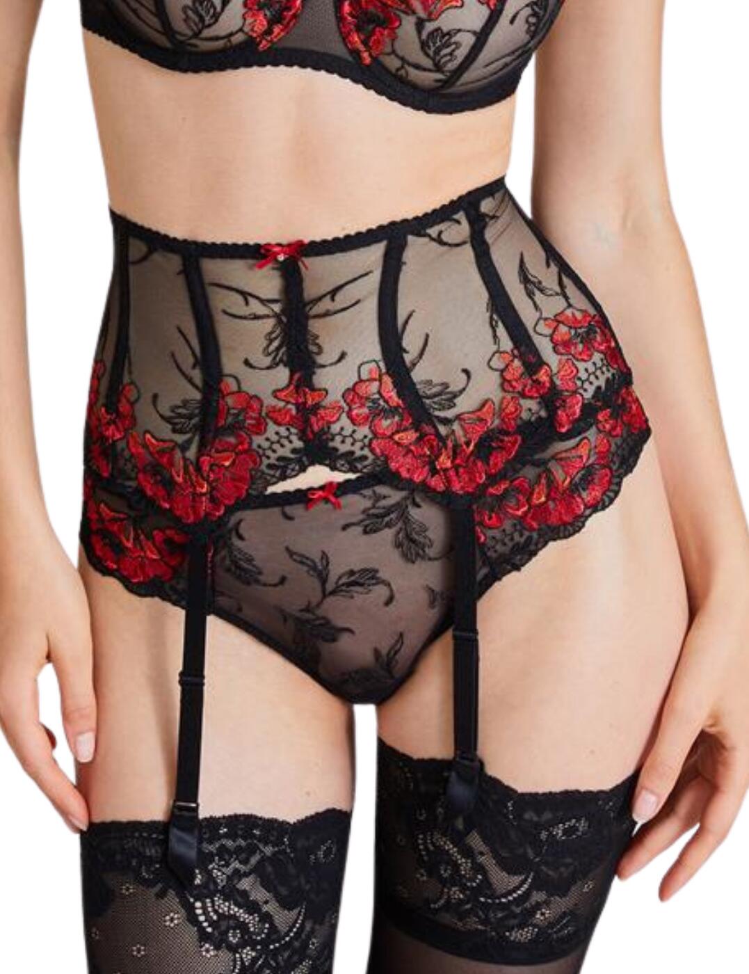 Add a bit of a sexy flair to your luxurious lingerie with this waist cincher from Aubade's enchanting A Fleur De Toi collection. The sheer tulle material is decorated with the most exquisite floral embroidery in an eye-catching colour, bringing attention to our delicious curves. Thanks to the hook and eye back closure, this waist cincher can be adapted to your most comfortable fit, while still shaping your curves. Use the four adjustable garter straps and clip them to some sexy matching stockings for a full look.  Sheer material with stunning embroidery on the front 4 adjustable garter straps Hook and eye back closure Boning throughout Matching coordinates available Country of origin: Tunisia Composition: Embroidery: 100% Polyester Composition: Tulle: 80% Polyamide &pipe; 20% Elastane Listed in UK sizes  54952-97990-1271503 IB52 Waist Cincher