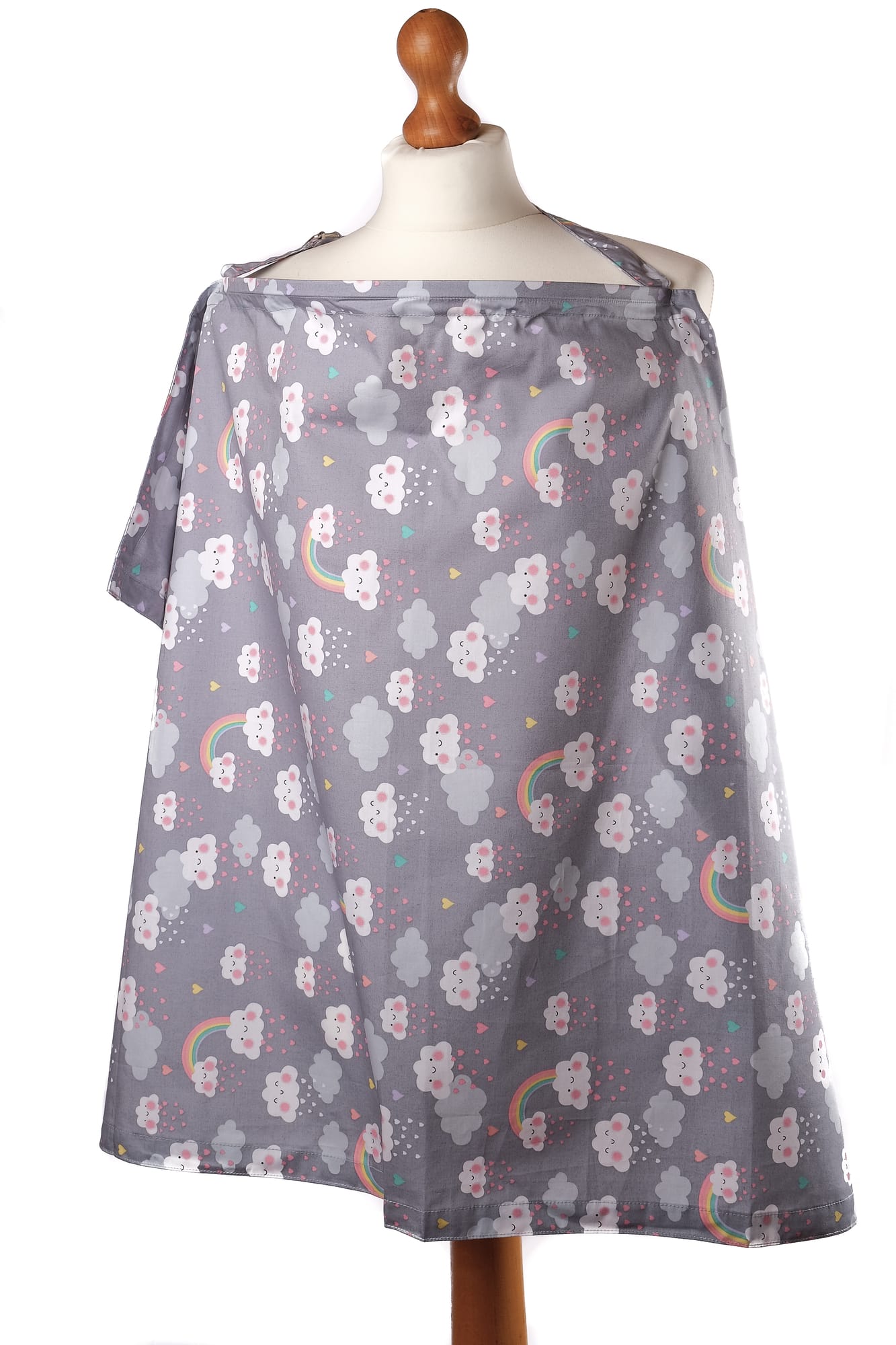 Palm and Pond Breastfeeding Cover - Cute Cloud Grey