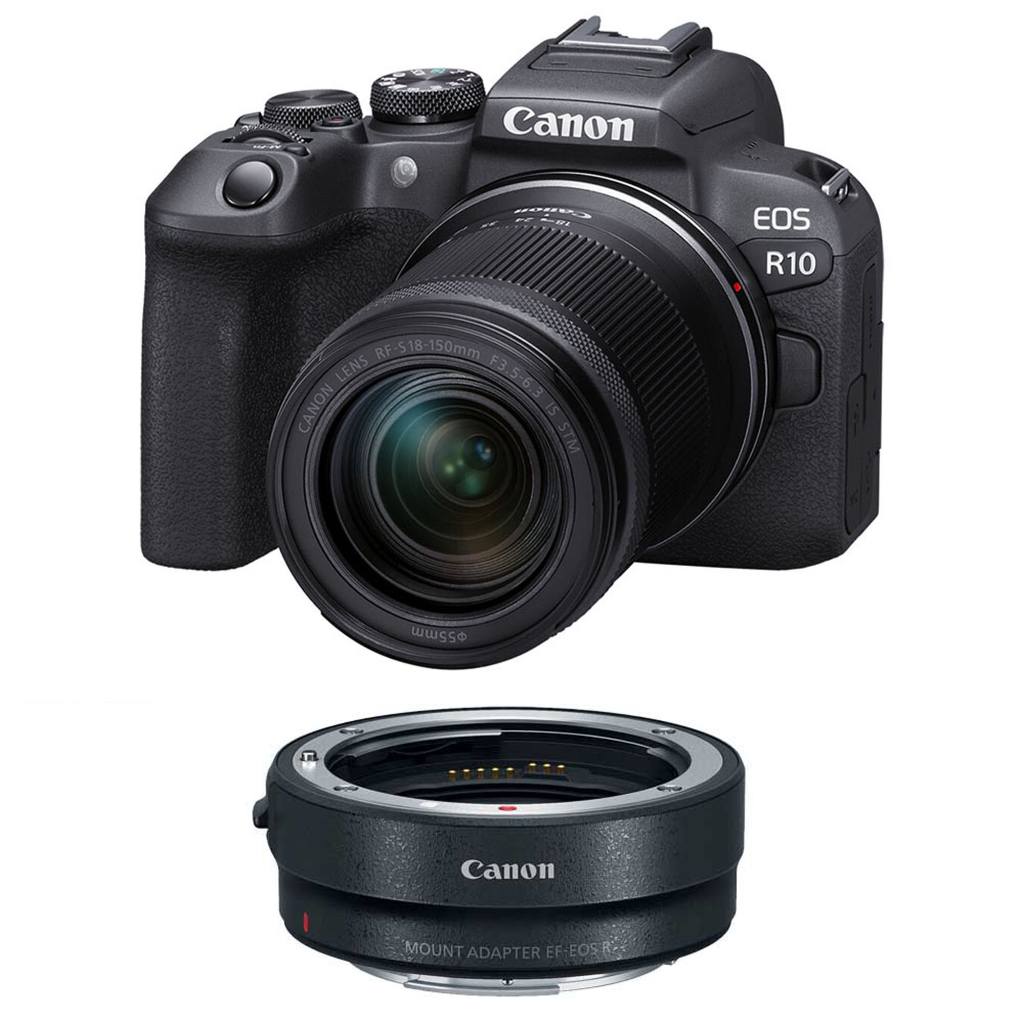 Canon EOS R10 Mirrorless Camera with RF-S 18-150mm STM Lens with EF-EOS R mount adapter