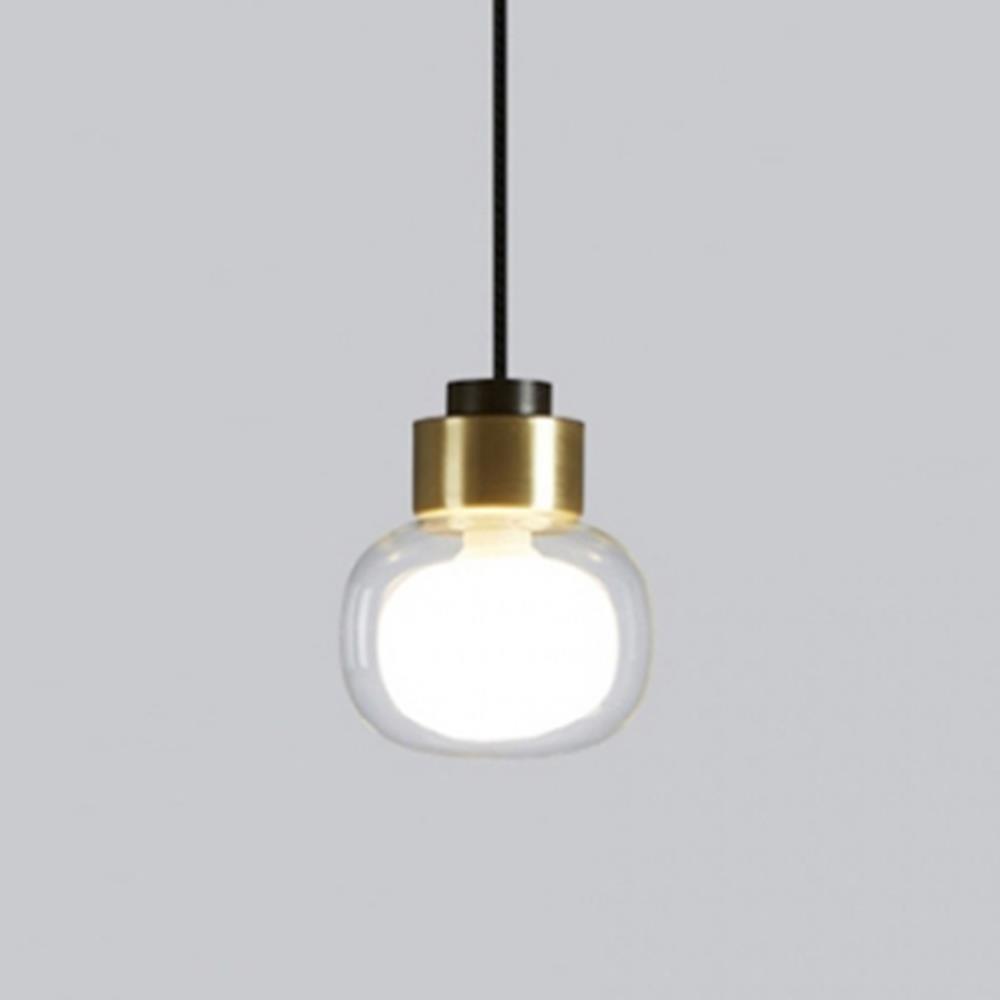 Tooy Nabila Pendant Small Brushed Brass Clear Glass Black Designer Pendant Lighting