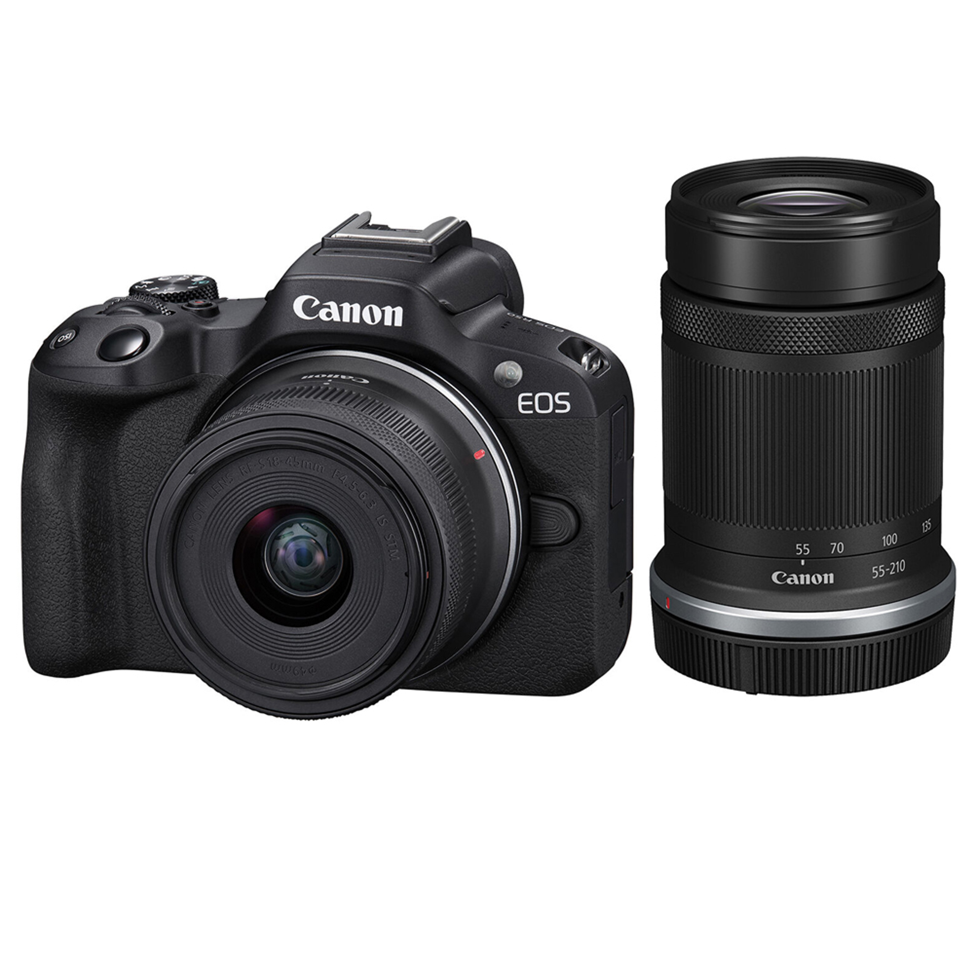 Canon EOS R50 Mirrorless Camera with RF-S 18-45mm and RF-S 55-210mm STM Lenses