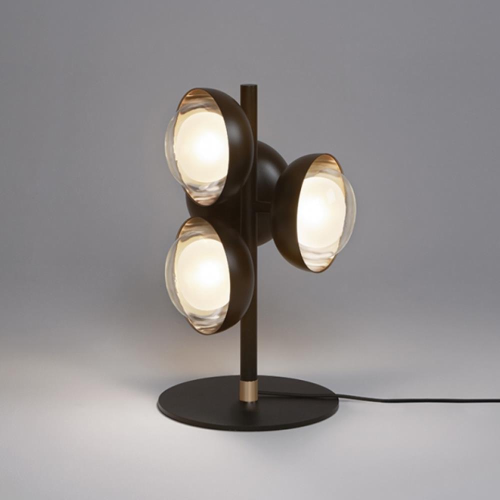 Muse Table Lamp Sand Black And Brushed Brass Dimmable