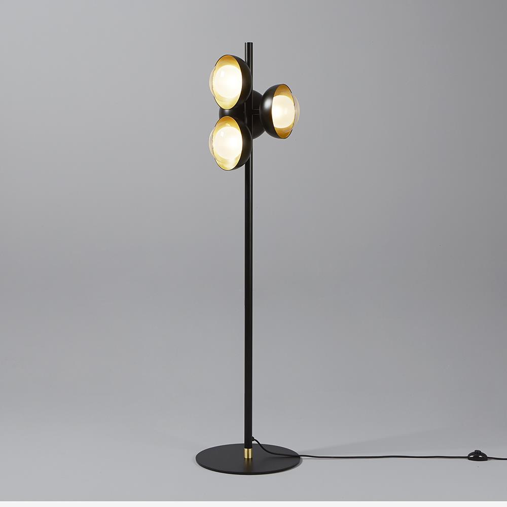 Muse Floor Lamp Without Dimmer Sand Black Brushed Brass