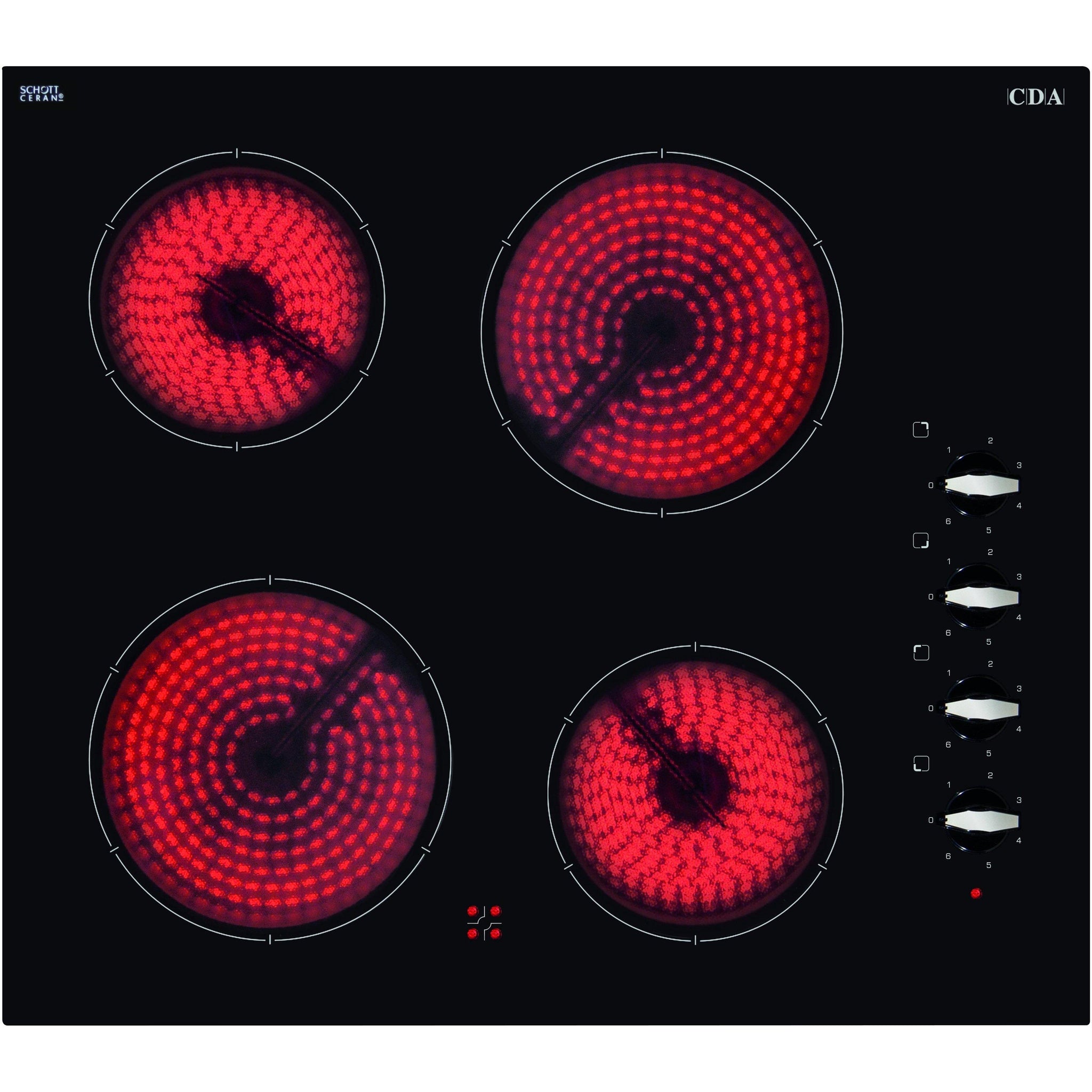 Cda Hc6211fr Four Zone Ceramic Hob Black