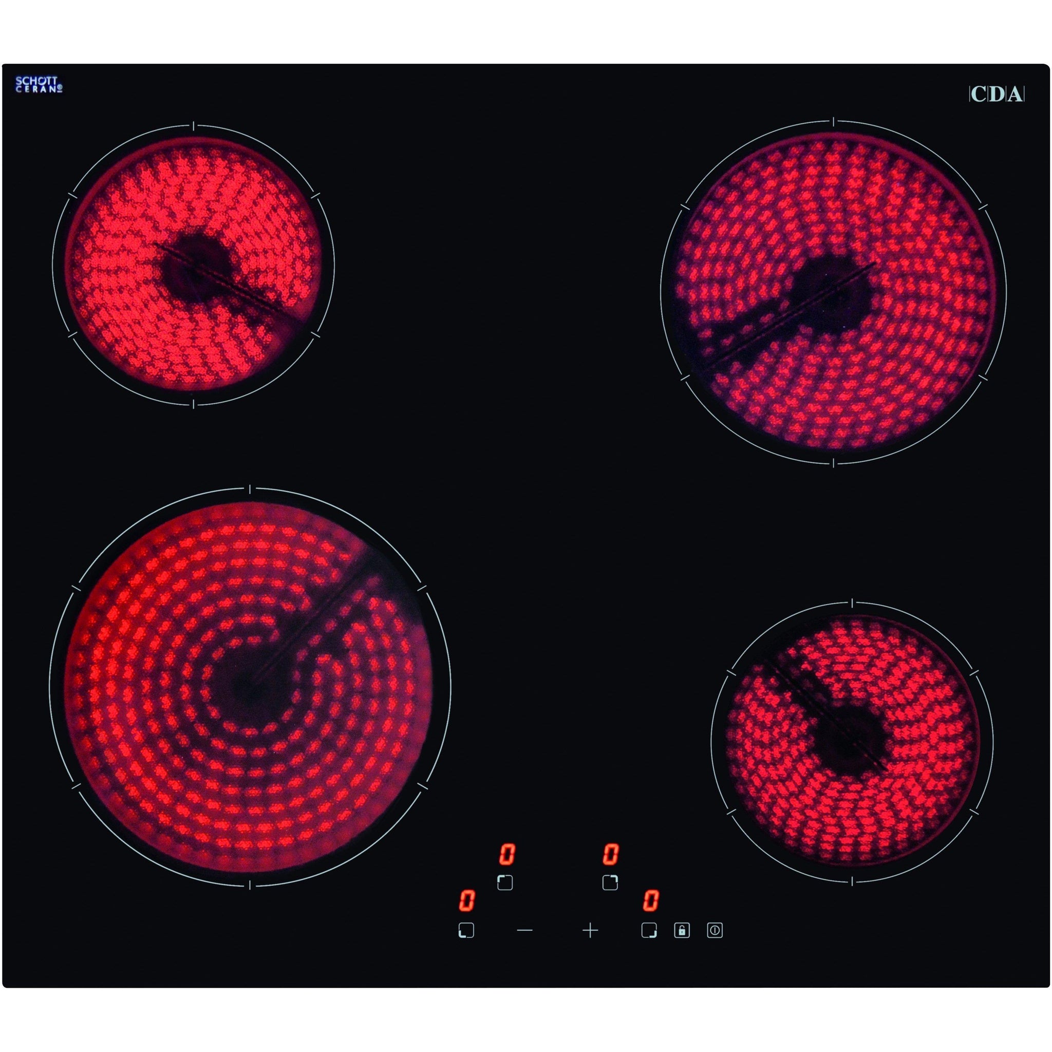 Cda Hc6621fr Four Zone Ceramic Hob Black