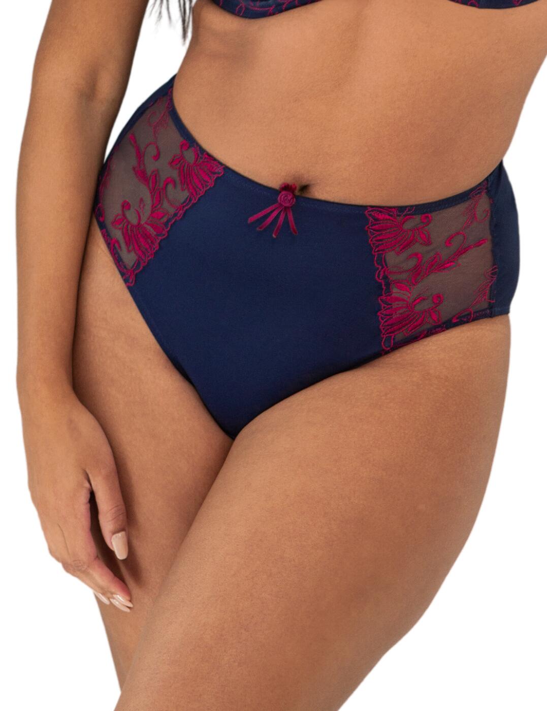 Discover the beauty of the Imogen Rose embroidered brief from Pour Moi and indulge in the gorgeous design and perfect fit that makes Pour Moi lingerie so beloved. Crafted from a soft stretch fabric, this trendy high-rise brief features side mesh panels covered with delicate floral embroidery. The deep keyhole at the centre back adds a touch of allure while the moderate rear coverage offers confidence. Add the matching coordinates to craft a completely romantic ensemble.  Embroidered brief High-rise waist Side mesh panels Floral embroidery across the mesh Keyhole at the centre back Soft elasticated waistband Moderate rear coverage Matching coordinates available Country of origin: China Composition: 80% Polyamide &pipe; 6% Viscose &pipe; 1% Polyester &pipe; 13% Elastane Listed in UK sizes  61361-106405-1420178 3804B High-Waist Brief