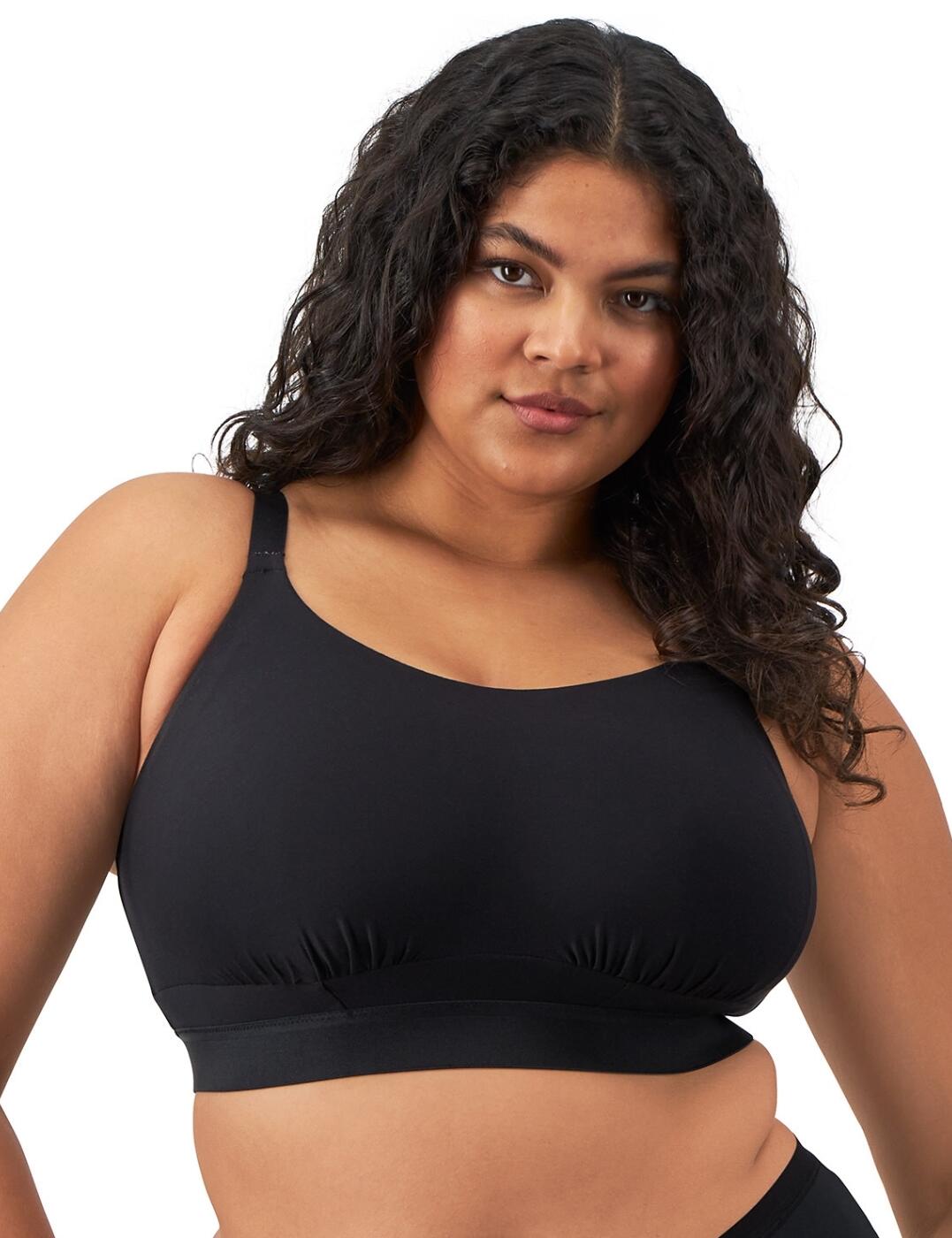 Kick back and relax in this wireless bralette from Elomi's Downtime range. Crafted from super soft and breathable fabric, this bralette offers all-day comfort perfect for lounging around. Concealed lining supports your natural shape while a layer of strong stretch fabric in the cups promotes a forward profile. Plus, the power mesh sides aim to reduce sideways spillage of your bust. Flattering gathered fabric leads to a wide underband for anchorage, while elastics on the underarm and neck edges provide ultimate comfort. To provide a personalised fit, this bralette offers plush-backed adjustable straps and a soft hook and eye closure so you can feel cosy with every wear. Pair with the Downtime shorts, also available, for the complete ensemble.