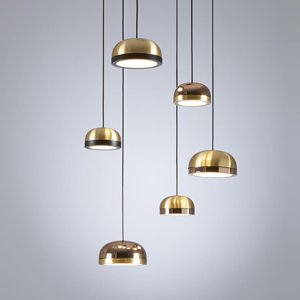 Molly Chandelier Pewter Dome Brushed Brass