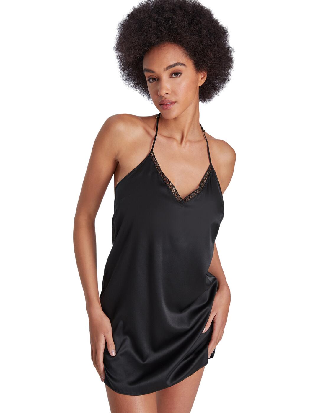 Experience pure opulence with Aubade’s Silk Desire nightie! This beautiful sleep nightie is crafted from the softest, lightest silk for a luxurious and comfortable feel. The geometrical openwork guipure lace detail highlights the neckline for a modern and feminine look. As well as a plunging neckline, a plunging backline reveals just a teasing amount of skin. And for an extra flair, gold Zamac rings and adjusters are included as well as adjustable shoulder straps, all creating the perfect fit. Plus, this nightie provides full rear coverage but is still short enough for a sensual bed time look.  Sleep nightie Soft, lightweight silk Geometrical openwork guipure lace detail highlights the neckline Plunging neckline Plunging backline reveals skin Gold Zamac rings and adjusters Adjustable shoulder straps Full rear coverage Country of origin: China Composition: Main Fabric: 92% Silk &pipe; 8% Elastane Composition: Embroidery: 100% Polyester Listed in UK sizes  61635-106785-1412225 RJ40 Nightwear