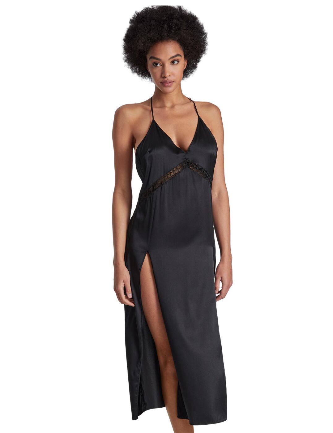 Feel elegance, luxury and unrestrained with the Aubade Silk Desire full-length nightie, the perfect nightwear for a comfortable evening. It looks seductive yet sophisticated with its plunging neck and backline, openwork cut-out designs and ladder stitching for a peak of skin. The Aubade Silk Desire nightie is designed with adjustable straps and gold zamac rings and adjusters so you can find the perfect fit for your body shape. Made of the softest, lightweight silk, the maxi length design will help you achieve a full-leg cover, while the seductive slits on the sides will help the skirt to flow freely.  Long sleep nightie Soft, lightweight silk Plunging neckline Openwork cut-out bust and waist Seductive slits that lengthen the legs and allow the skirt to flow Ladder stitching adds a sensual touch Plunging back Adjustable shoulder straps Gold Zamac rings and adjusters Maxi length for full-leg cove r Country of origin: China Composition: Main Fabric: 92% Silk &pipe; 8% Elastane Composition: Embroidery: 100% Polyester Listed in UK sizes  61636-106786-1412241 RJ45 Nightwear