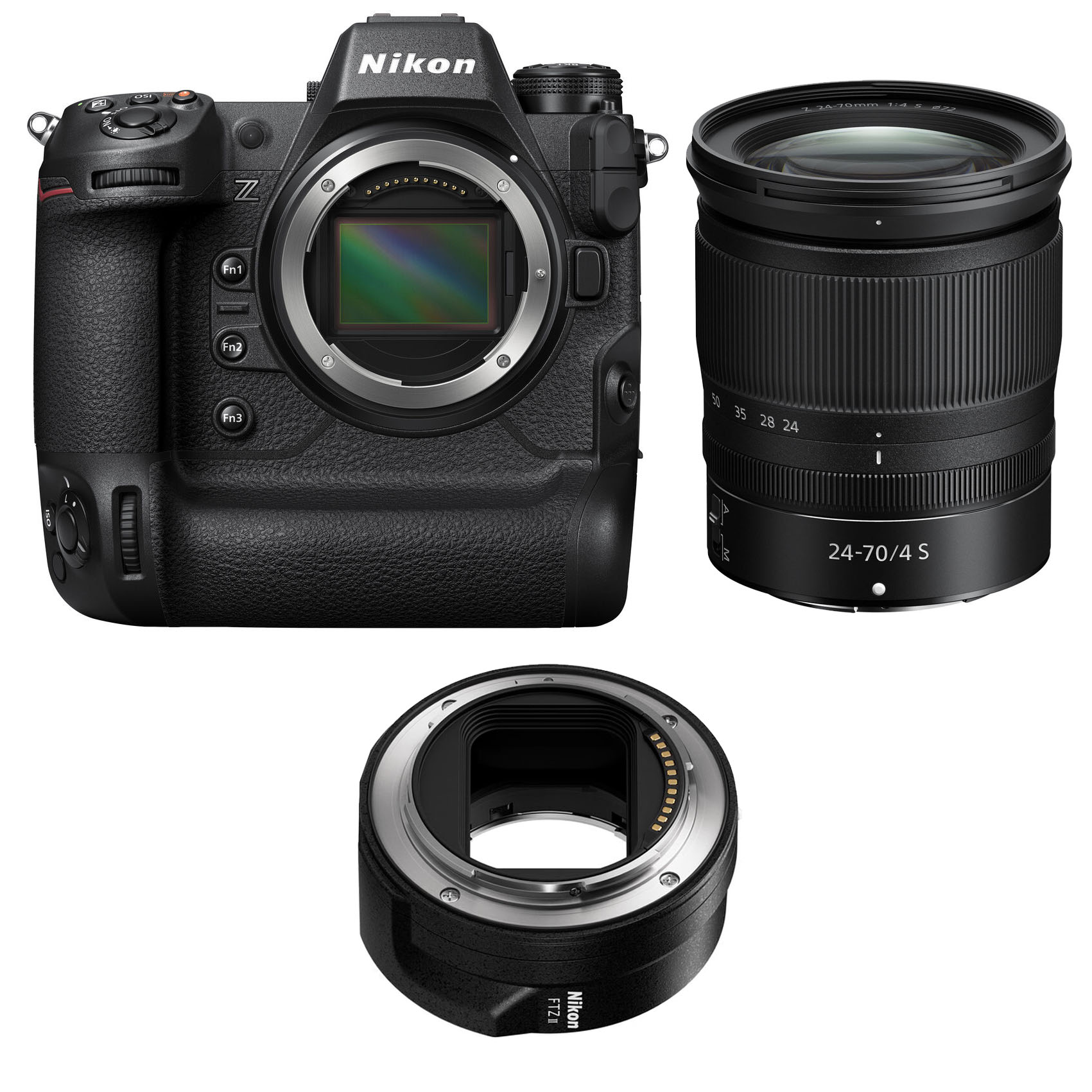 Nikon Z9 Mirrorless Camera with Z 24-70mm f/4 S Lens with FTZ II Mount Adapter