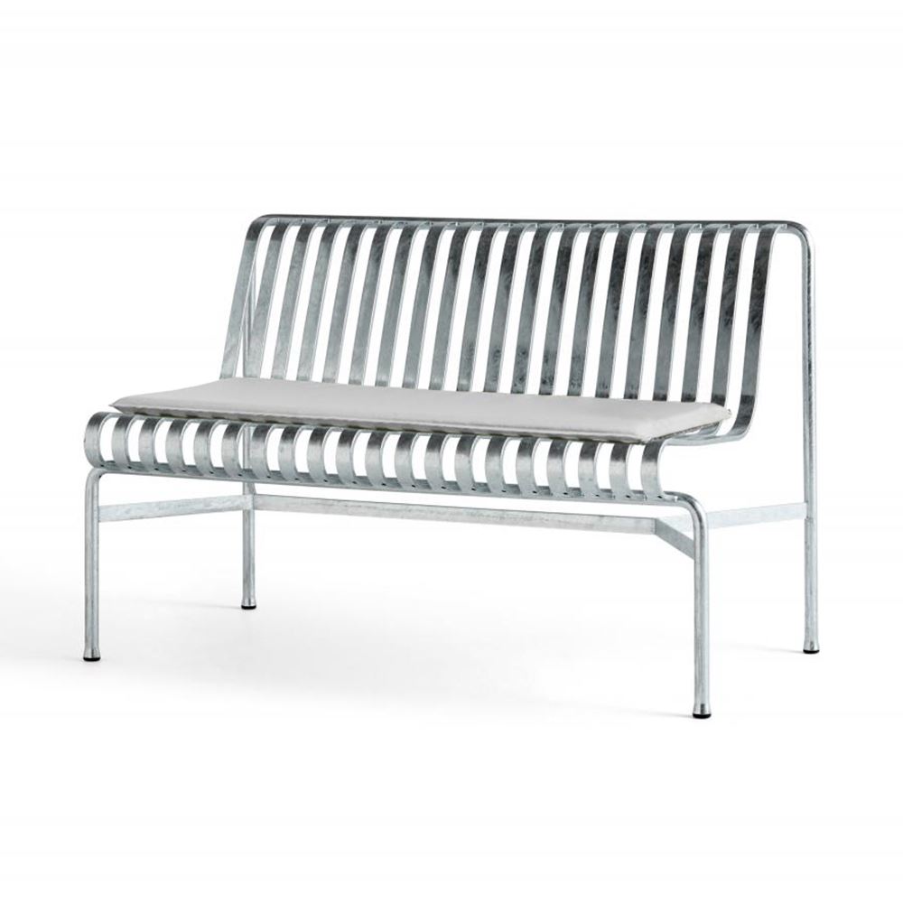 Palissade Dining Bench Without Arms Hot Galvanised Sky Grey Seat Cushion