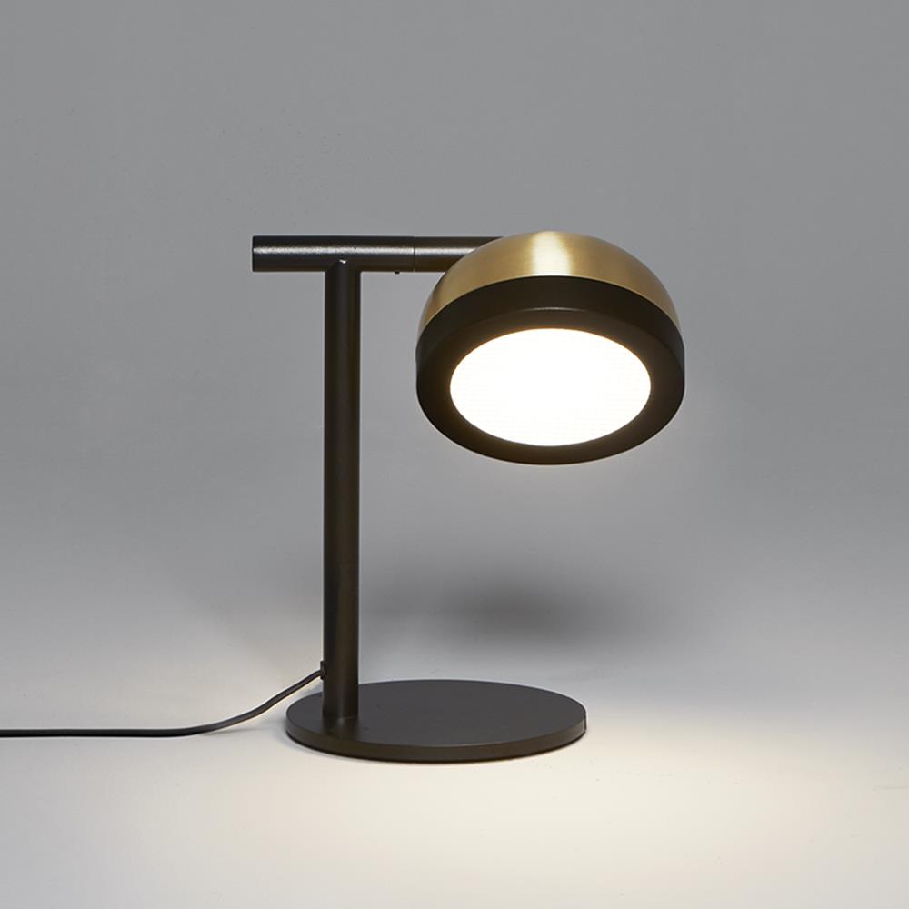 Molly Side Table Lamp Brushed Brass Dome Sand Black
