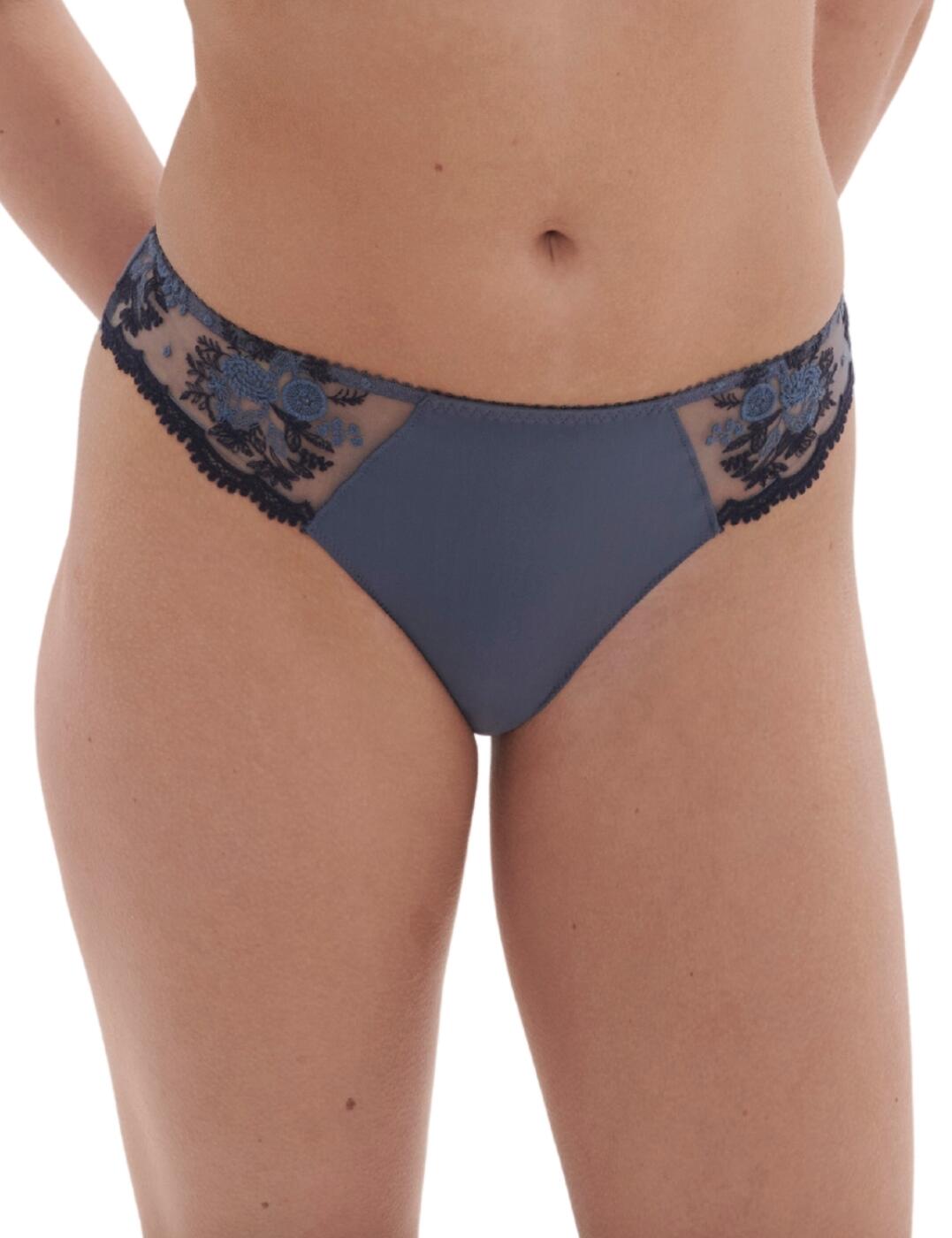 Refine your lingerie wardrobe with the Intrigue brief by Simone Perele. Combining classic shape with an elevated elegant design, these briefs are a must-have for lovers of lavish lingerie. Beautiful botanical embroidery adorns semi-sheer sides while opaque fabric at the front and rear offers security for everyday wear. The mid-rise waist and good rear coverage provided by the briefs make them the perfect complement to any outfit, with a clean-cut finish ensuring no VPLs and a smooth, invisible under-clothing look. Combine these briefs with a matching bra from the Intrigue collection for a show-stopping luxury look.