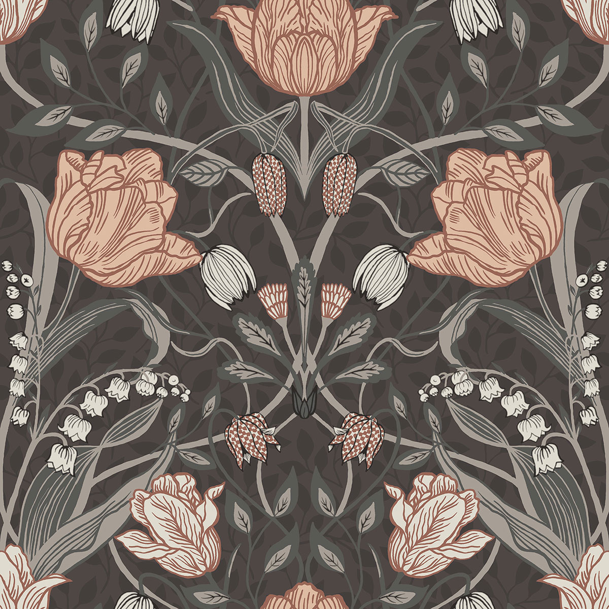Galerie Apelviken 2 Brown Blush Floral Woodland Smooth Wallpaper