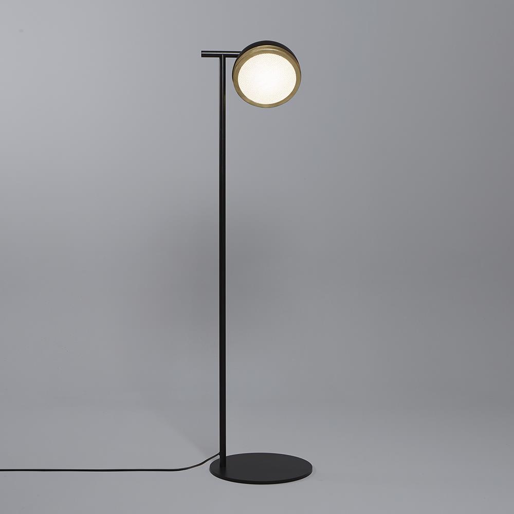 Molly Floor Lamp Brushed Brass Dome Sand Black