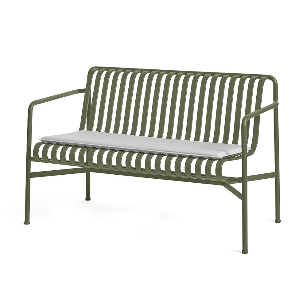 Palissade Dining Bench Olive Green Sky Grey Seat Cushion