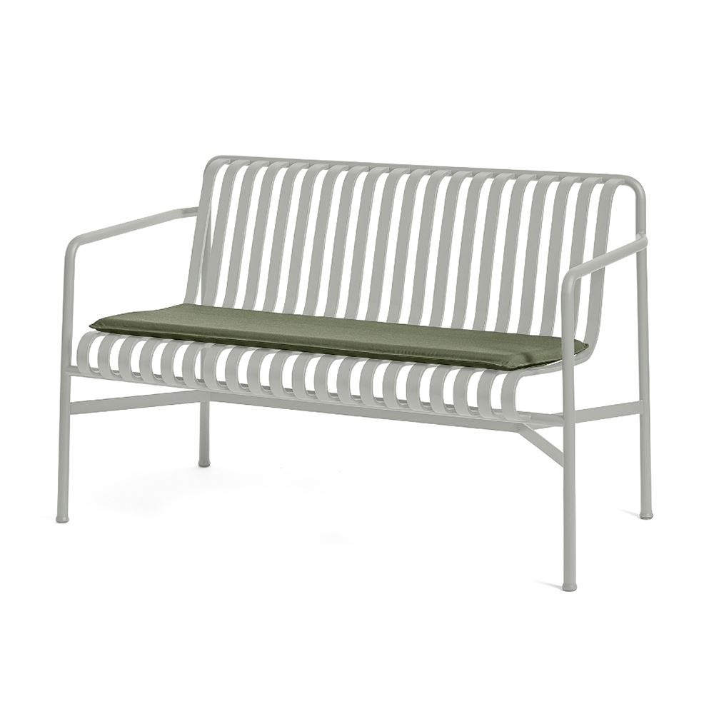 Palissade Dining Bench Sky Grey Olive Green Seat Cushion