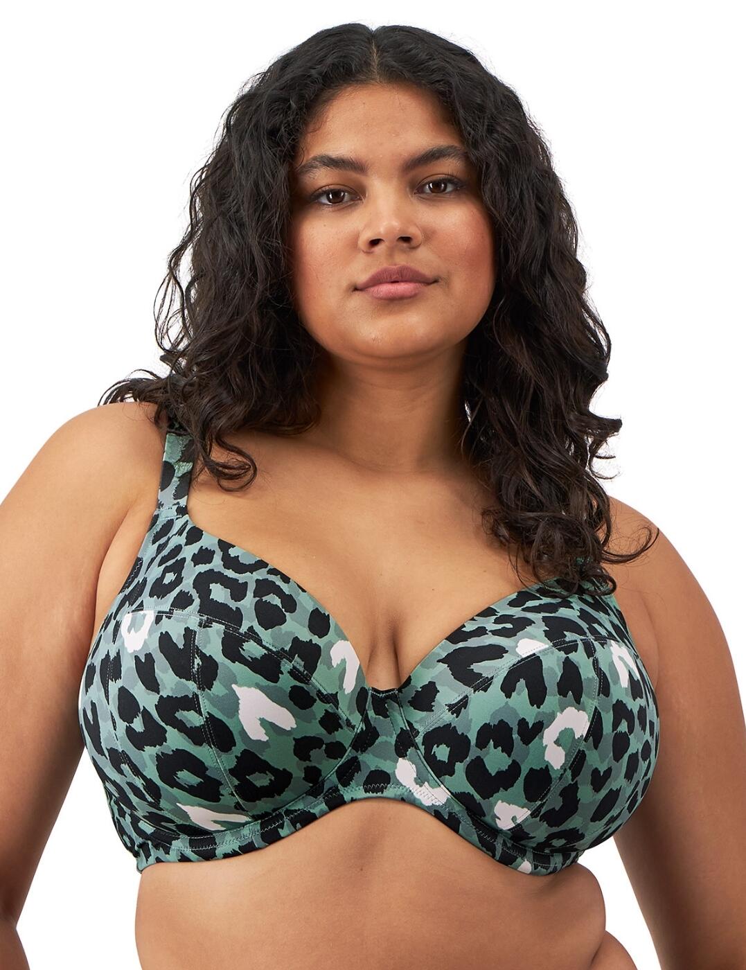 Enjoy a supportive fit while embracing trendy, modern style with this gorgeous plunge bikini top from the Jungle Bay collection by Elomi! The lightweight yet durable fabric features a captivating all-over print, making you the centre of attention as you lounge by the beach or pool! What's more, the plunging neckline combines with an underwired frame, adjustable shoulder straps, and a rear clasp fastening to ensure not only a comfortable and secure fit, but also a flattering, figure hugging look that celebrates your curves irresistibly! Further this tantalising look with matching bikini briefs from the Jungle Bay range for an unmissable swimwear ensemble!